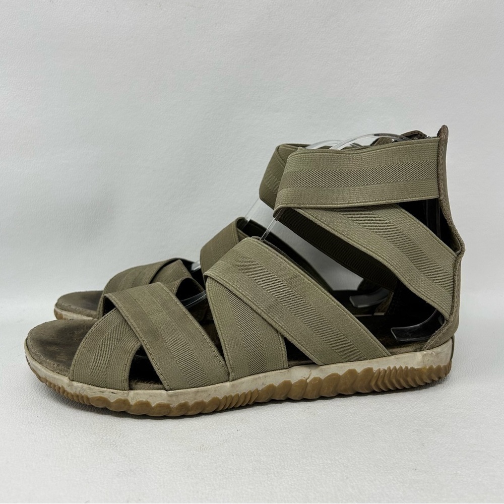 Sorel Out N About Plus Strap Sandals Sage Olive Green Strappy Women’s Sz 8.5
